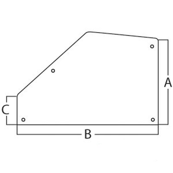 Aftermarket New RH / LH Rear Door Glass Fits Massey Ferguson 3050 3060 3065 3070 + 3389398M2 - main